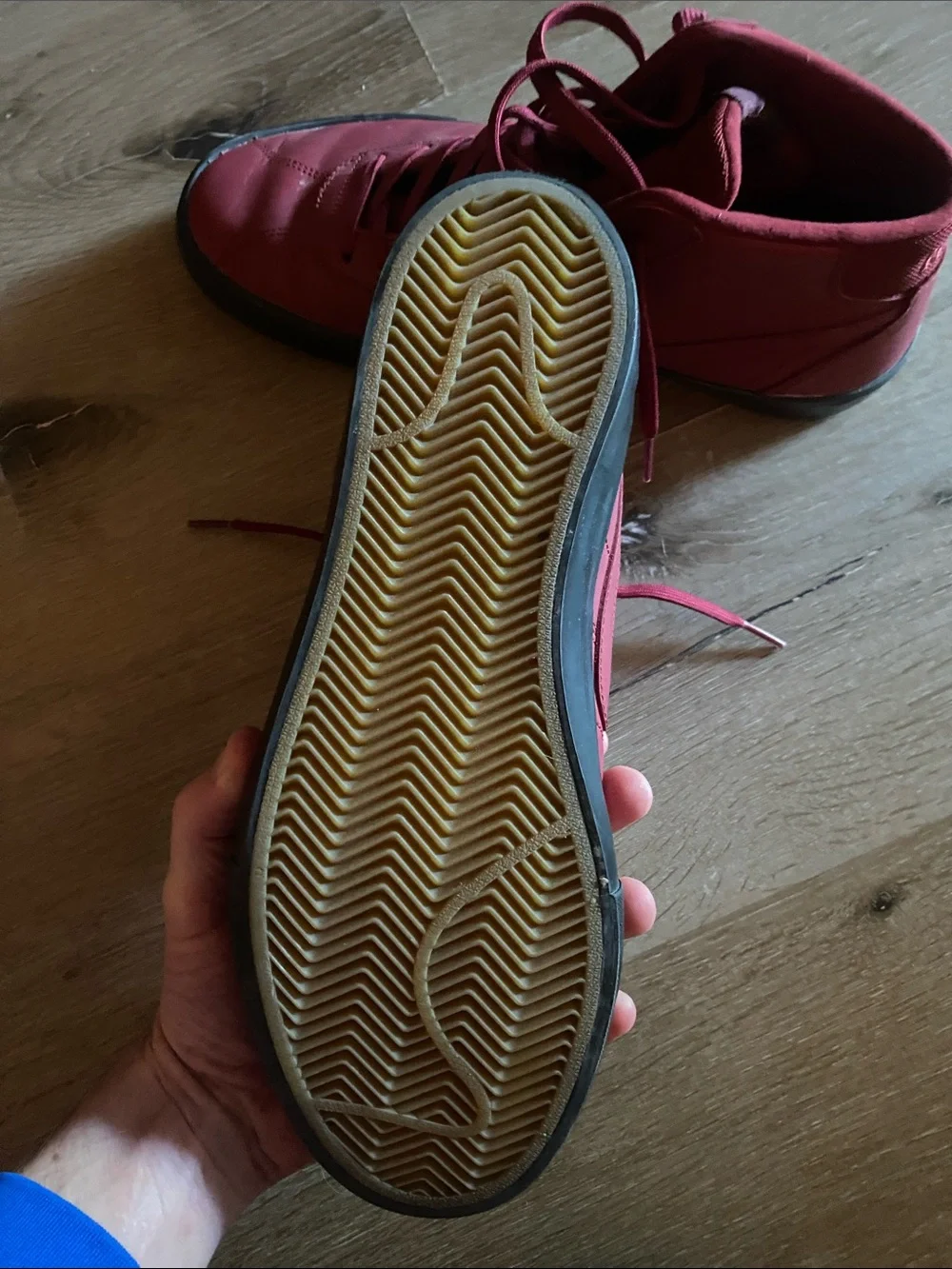 Nike Red High-Top Sneakers with Black Sole